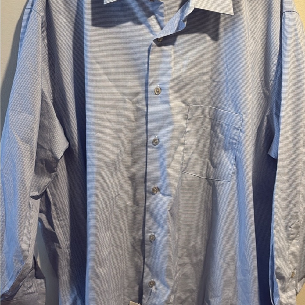 Men’s Van Heusen Light Blue Stretch Long Sleeve Dress Shirt Size 18 1/2 32/33